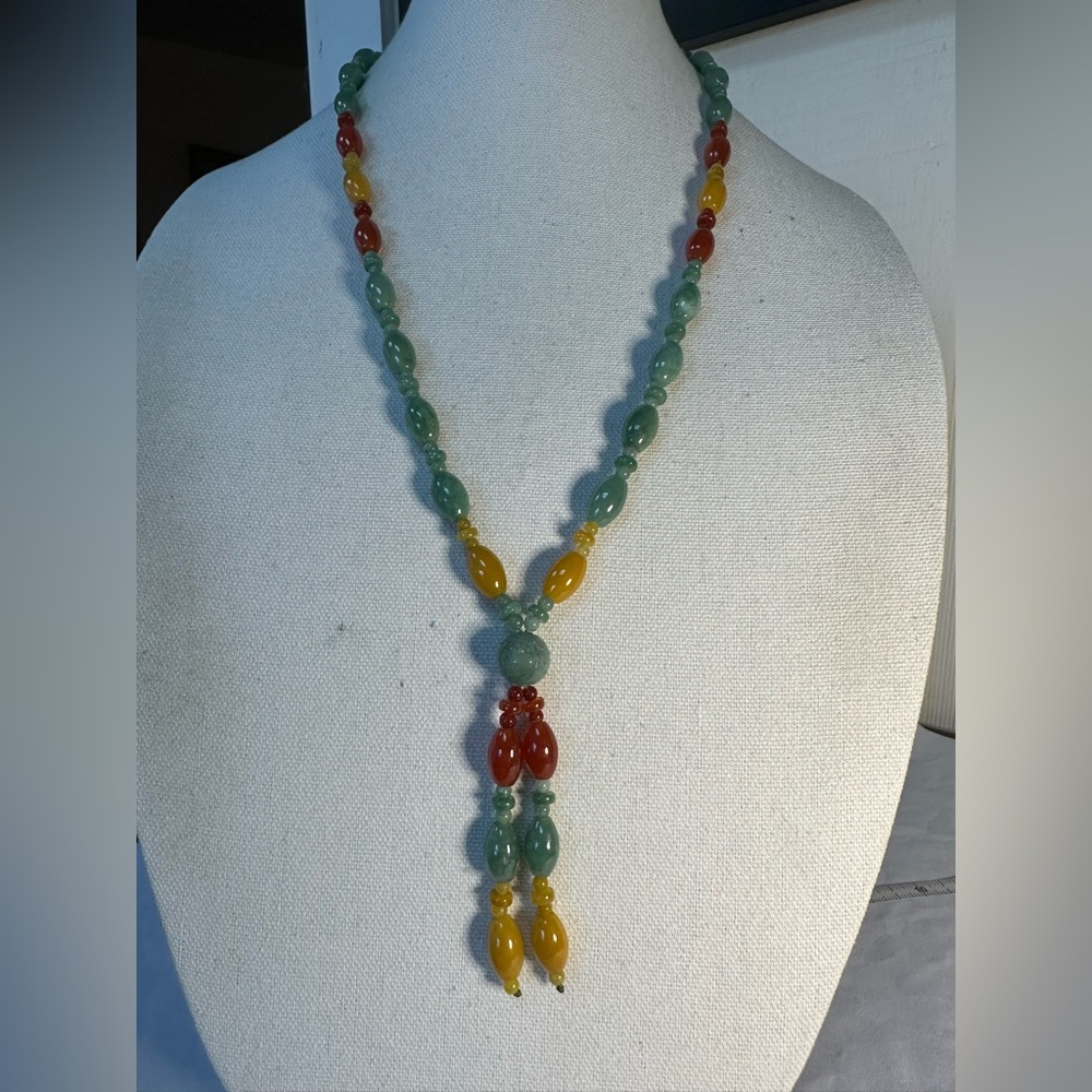 Heavy vintage agate gemstone necklace